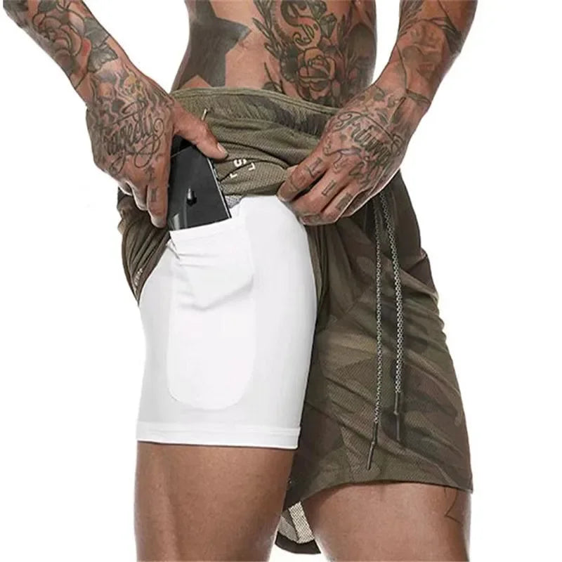 Shorts Masculino DryFit com Compressão 2 em 1