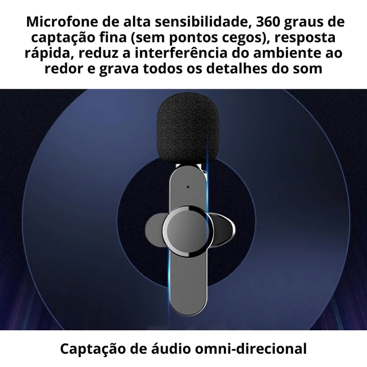 MICROFONE PROFISSIONAL DE LAPELA SEM FIO SPEAKER™ - Pasaler