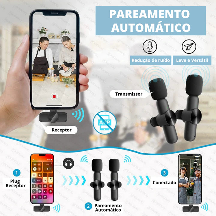 MICROFONE PROFISSIONAL DE LAPELA SEM FIO SPEAKER™ - Pasaler